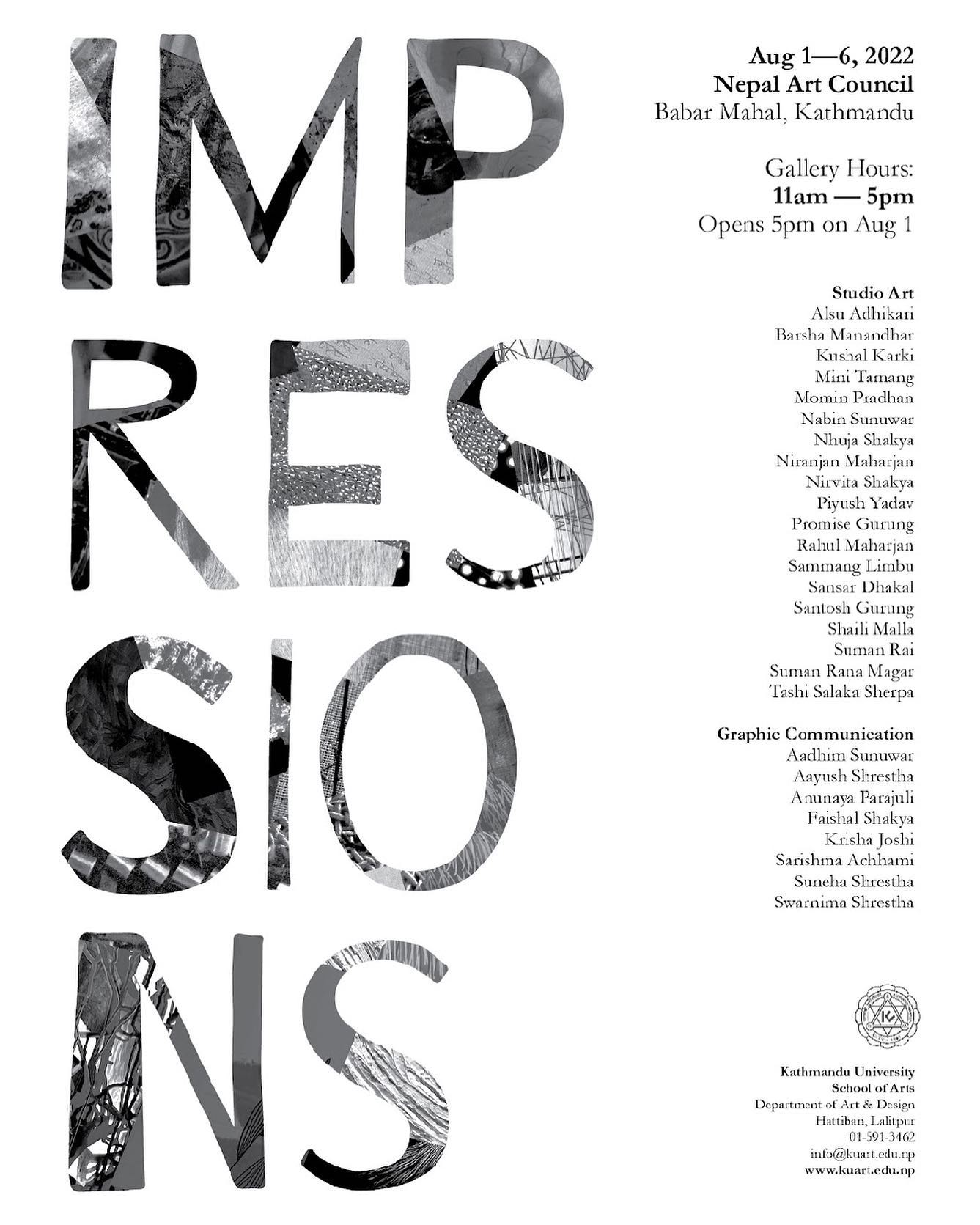 IMPRESSIONS, the BFA Exhibition Project 2022